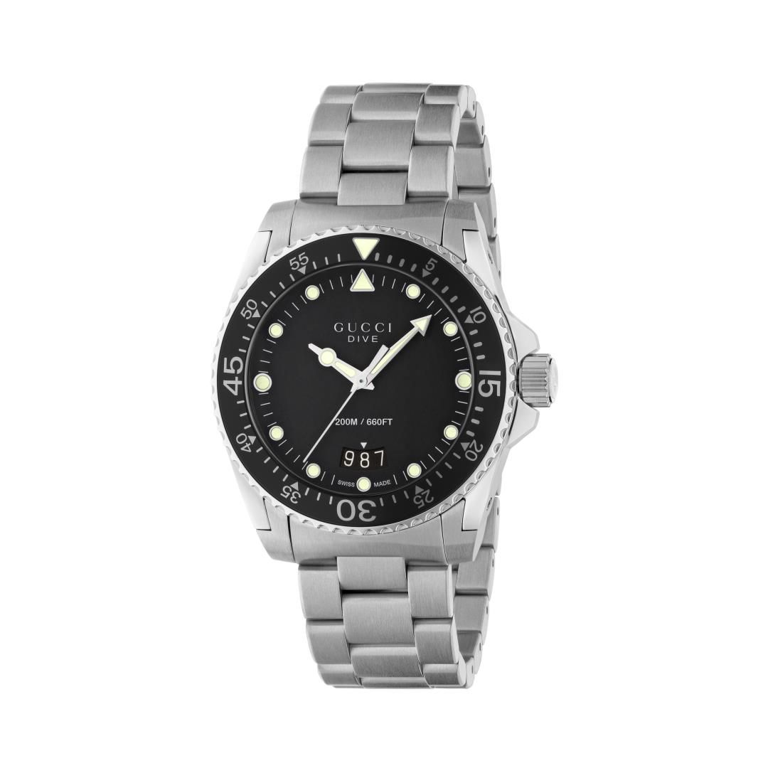 Gucci Dive 40mm — Black Dial, Steel | YA136301B