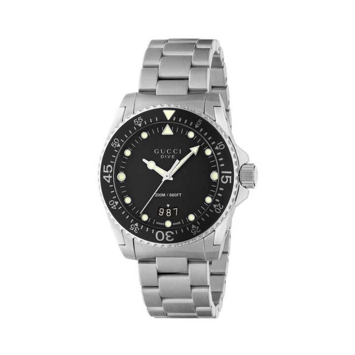 Gucci Dive 40mm — Black Dial, Steel | YA136301B