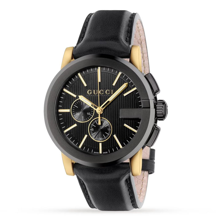 Gucci G-Chrono 44mm — Black Dial, Leather | YA101203