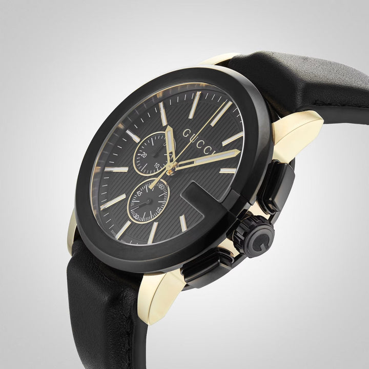 Gucci G-Chrono 44mm — Black Dial, Leather | YA101203