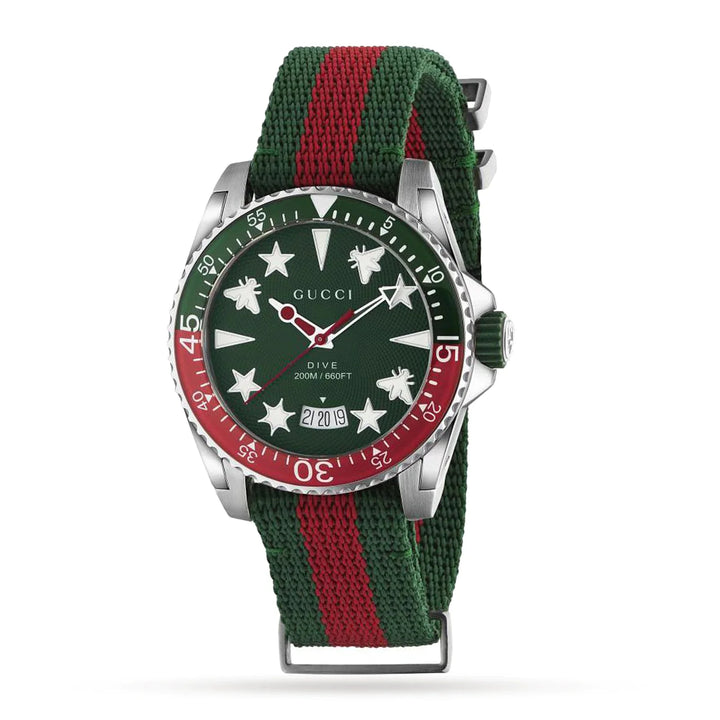 Gucci Dive 40mm — Green Dial, Web Strap | YA136339