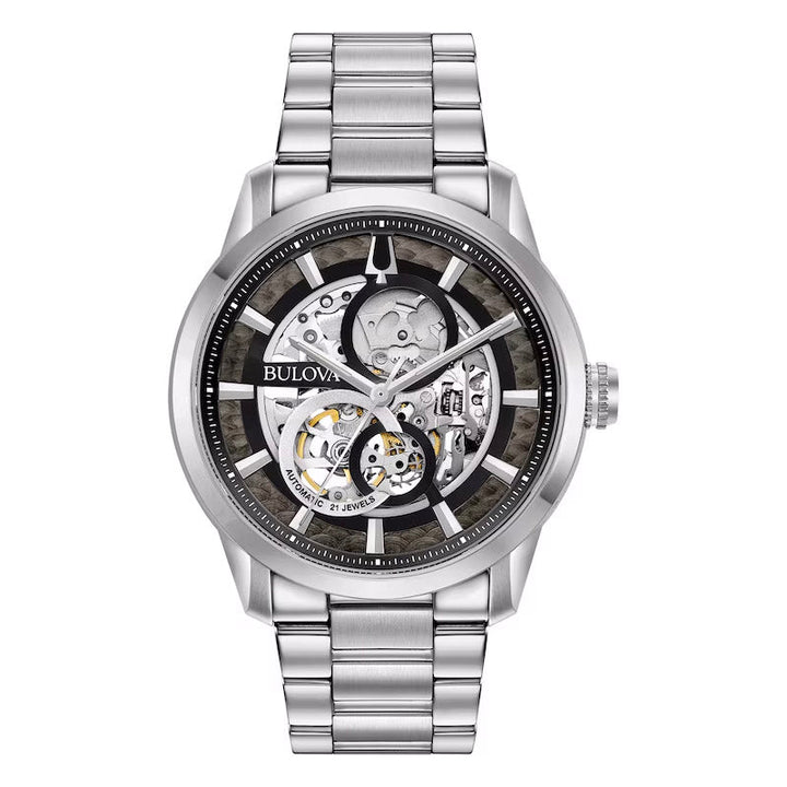 Bulova Sutton Automatic Skeleton — Grey Dial | 96A208