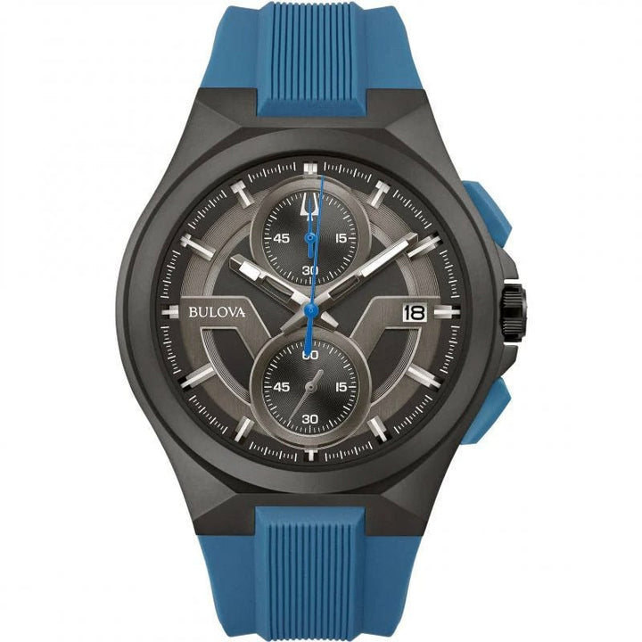 Bulova Maquina Chronograph — Black and Blue | 98B380