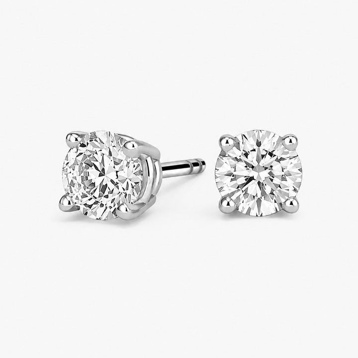 Round Cut Lab Diamond Stud Earrings (3 ct. tw.) in Sterling Silver