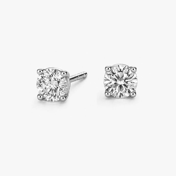Round Cut Lab Diamond Stud Earrings (1 ct. tw.) in Sterling Silver