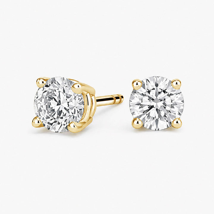 Round Cut Lab Diamond Stud Earrings (4 ct. tw.) in 10K Yellow Gold