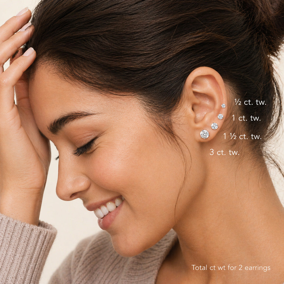 Round Cut Lab Diamond Stud Earrings (0.50 ct. tw.) in 10K Yellow Gold