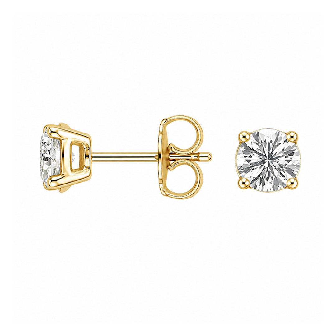 Round Cut Lab Diamond Stud Earrings (4 ct. tw.) in Gold Vermeil