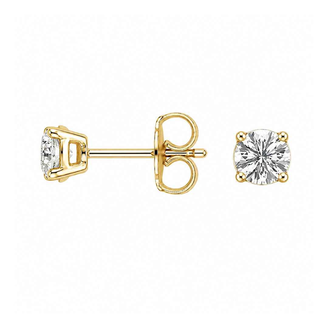 Round Cut Lab Diamond Stud Earrings (1 ct. tw.) in Gold Vermeil