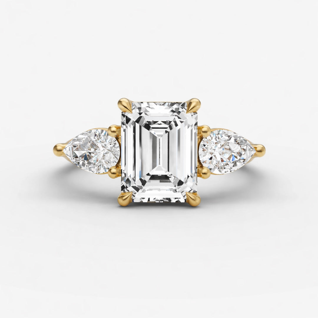Three Stone Ring - Emerald