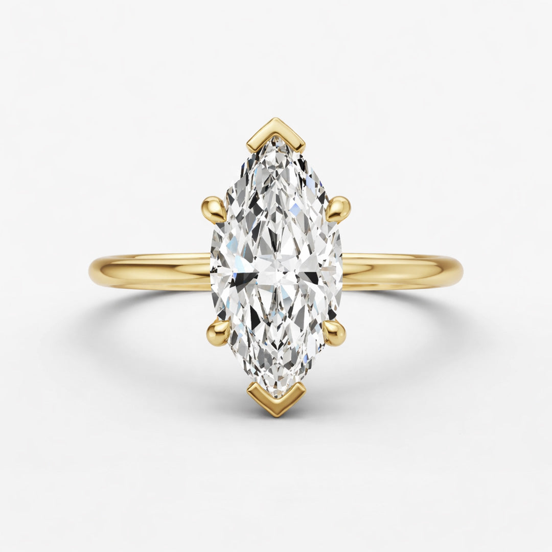 Hidden Halo Ring - Marquise