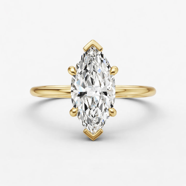 Hidden Halo Ring - Marquise