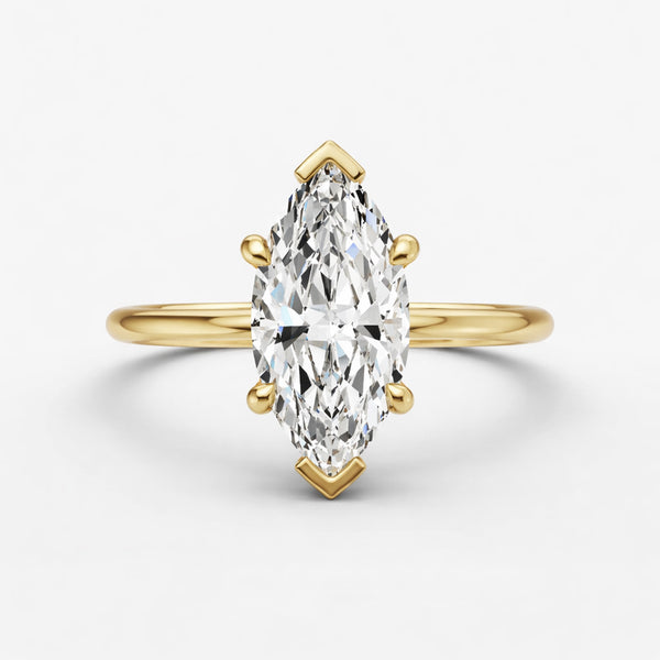 Hidden Halo Ring - Marquise
