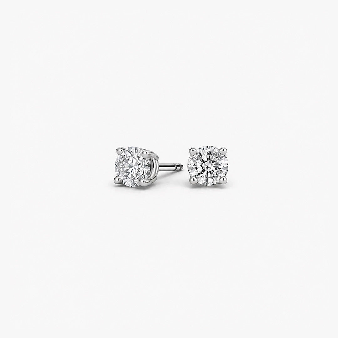 Round Cut Lab Diamond Stud Earrings (0.25 ct. tw.) in Sterling Silver