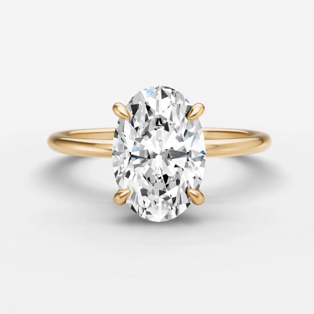 Hidden Halo Ring - Oval