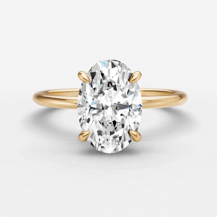 Hidden Halo Ring - Oval
