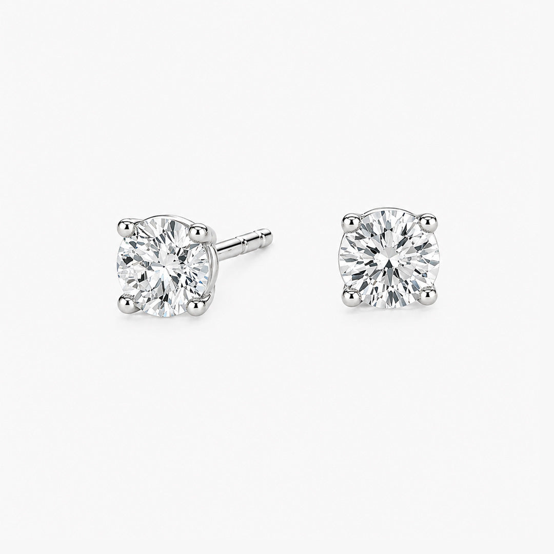 Round Lab Grown Diamond Stud Earrings