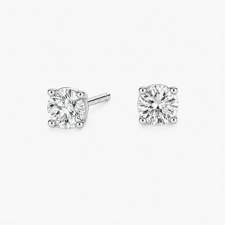 Round Cut Lab Diamond Stud Earrings (0.75 ct. tw.) in Sterling Silver