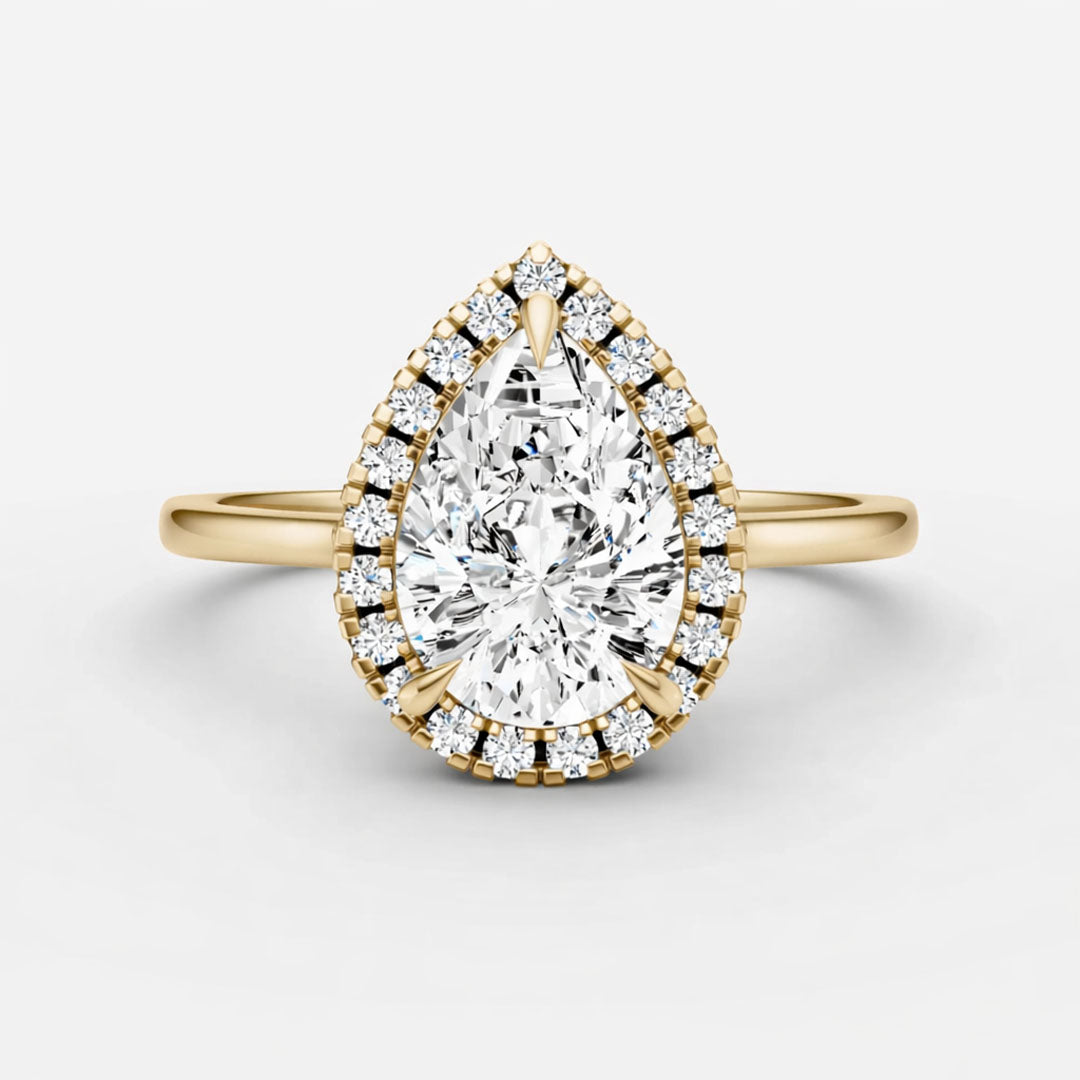Halo Ring - Pear