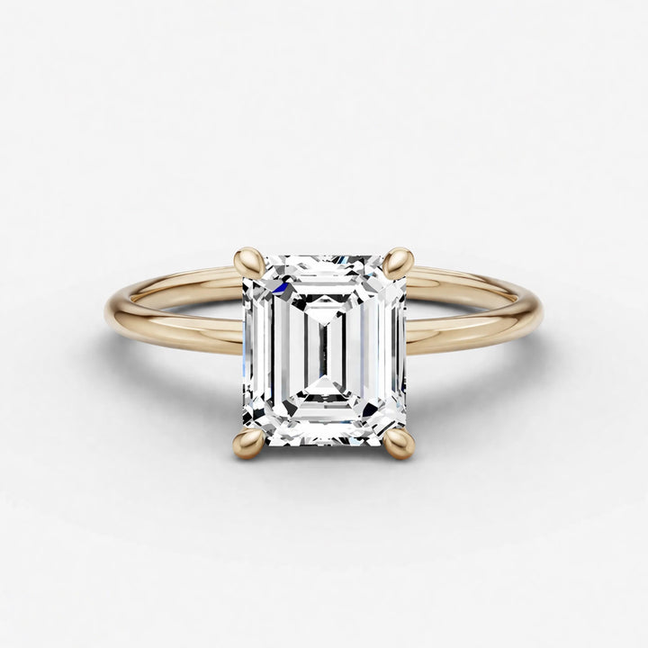 Hidden Halo Ring - Emerald
