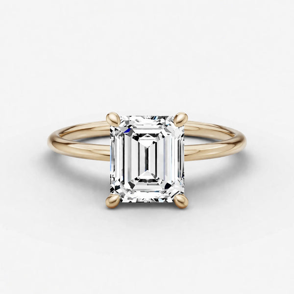 Hidden Halo Ring - Emerald