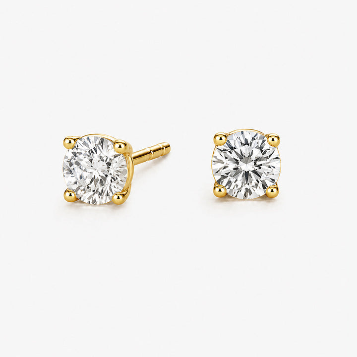 Round Cut Lab Diamond Stud Earrings (1 ct. tw.) in Gold Vermeil