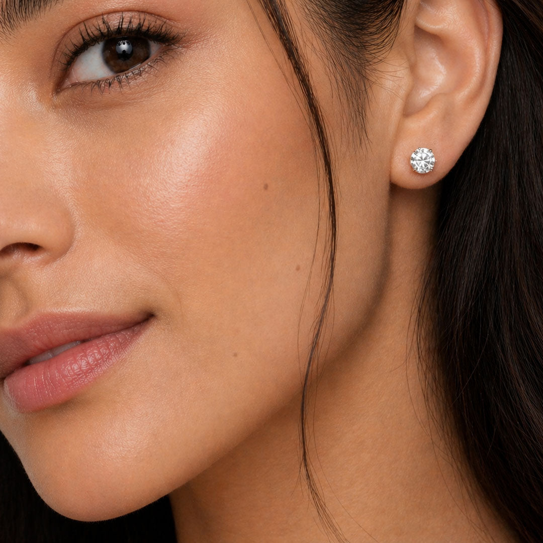 Round Cut Lab Diamond Stud Earrings (1.5 ct. tw.) in 10K Yellow Gold