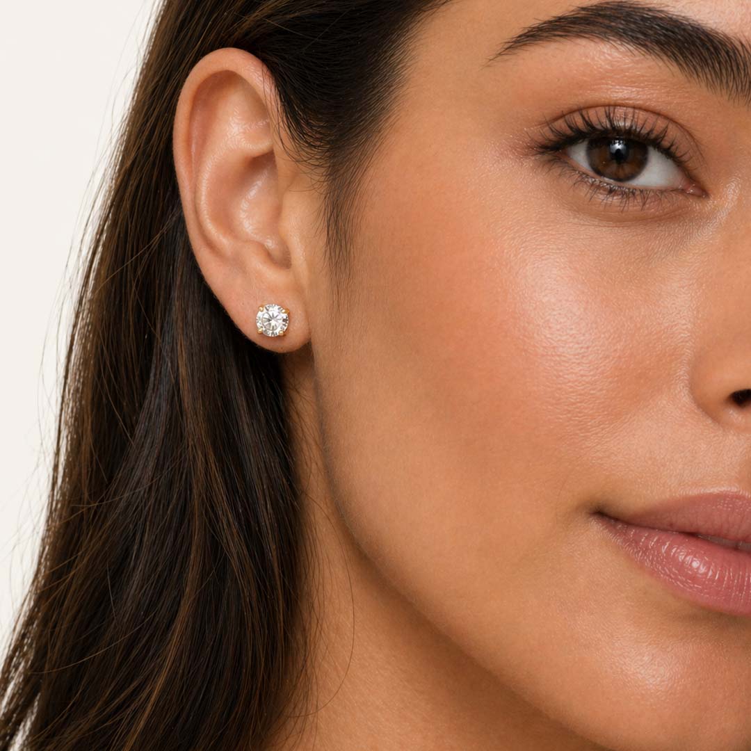 Round Cut Lab Diamond Stud Earrings (2 ct. tw.) in 14K White Gold