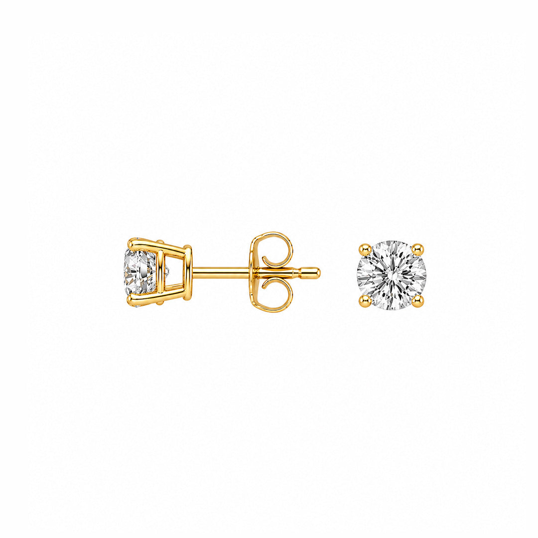 Round Cut Lab Diamond Stud Earrings (0.25 ct. tw.) in Gold Vermeil