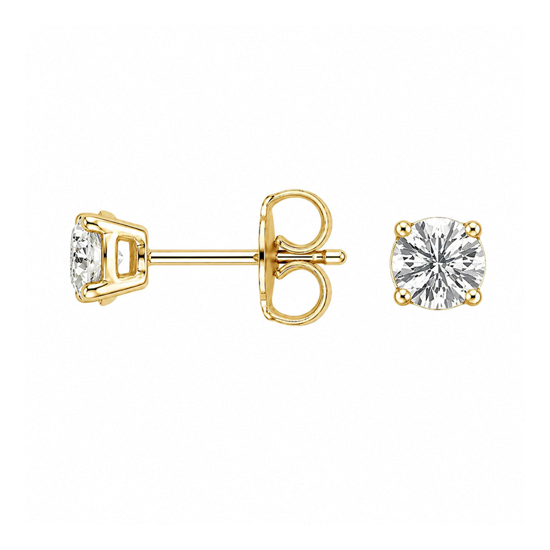 Round Cut Lab Diamond Stud Earrings (0.75 ct. tw.) in Gold Vermeil