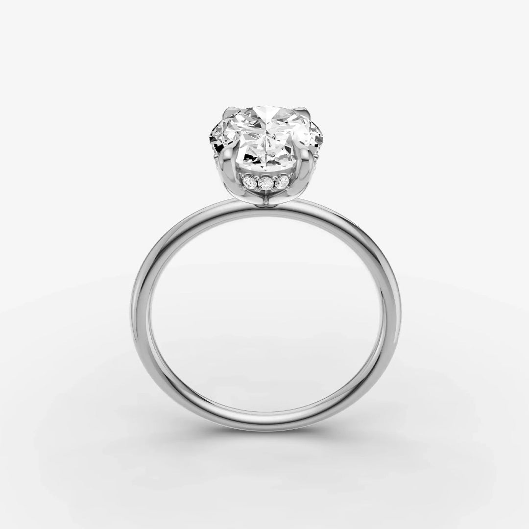 Hidden Halo Ring - Oval