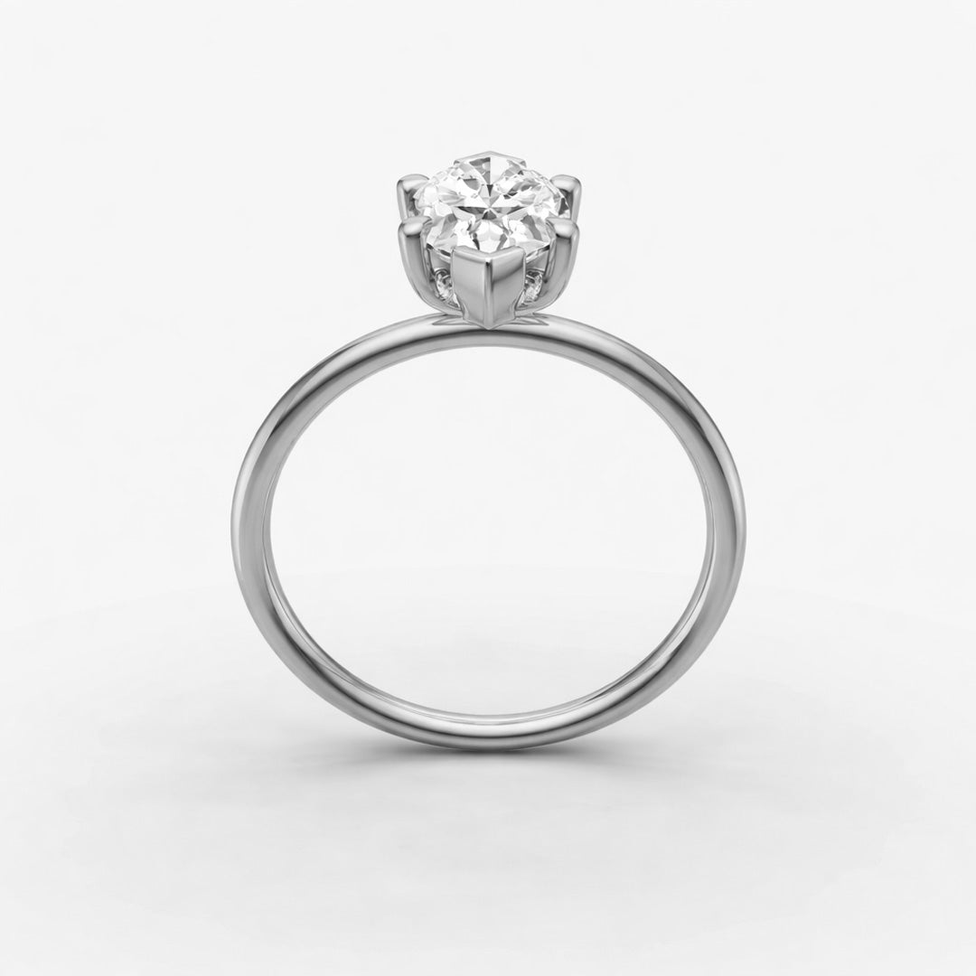 Hidden Halo Ring - Marquise