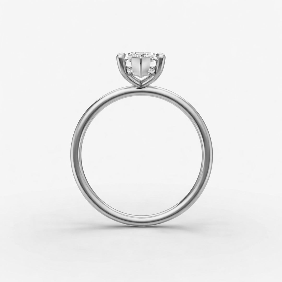 Hidden Halo Ring - Marquise