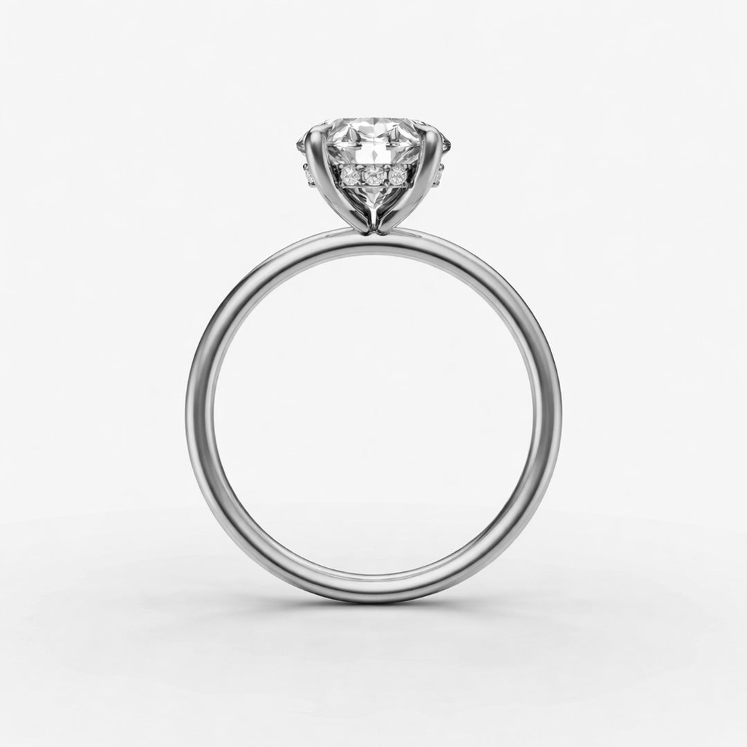 Hidden Halo Ring - Oval