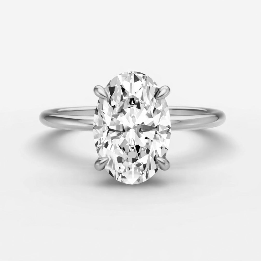 Hidden Halo Ring - Oval