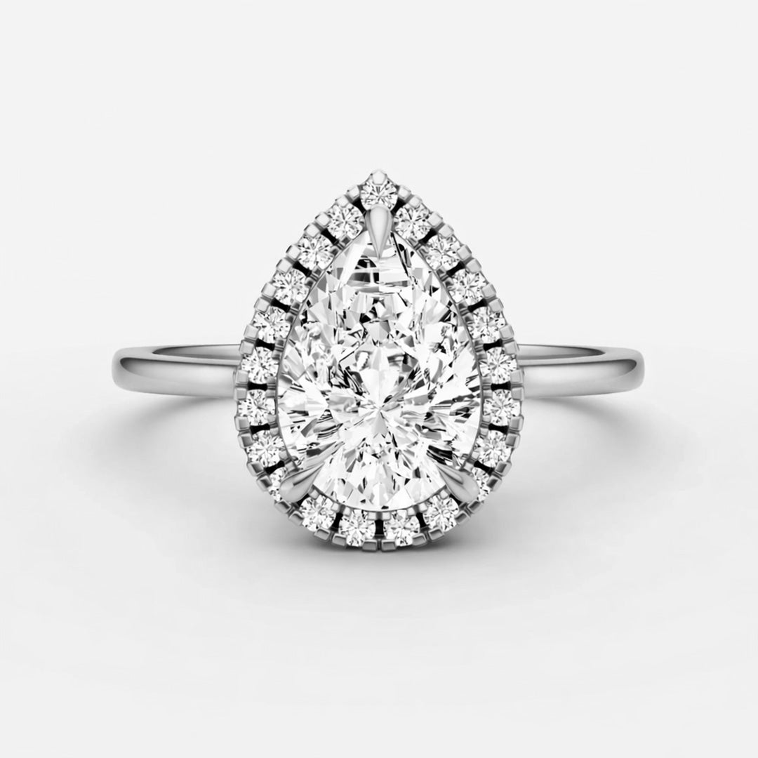 Halo Ring - Pear