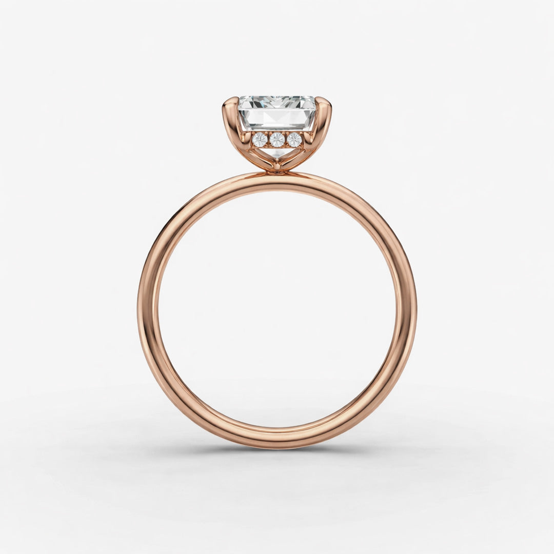 Hidden Halo Ring - Emerald