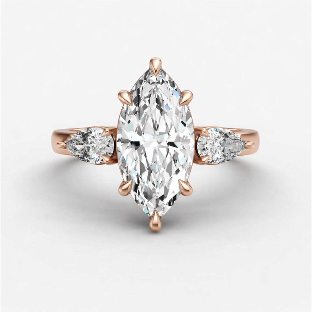 Three Stone Ring - Marquise