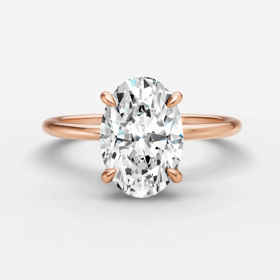 Hidden Halo Ring - Oval
