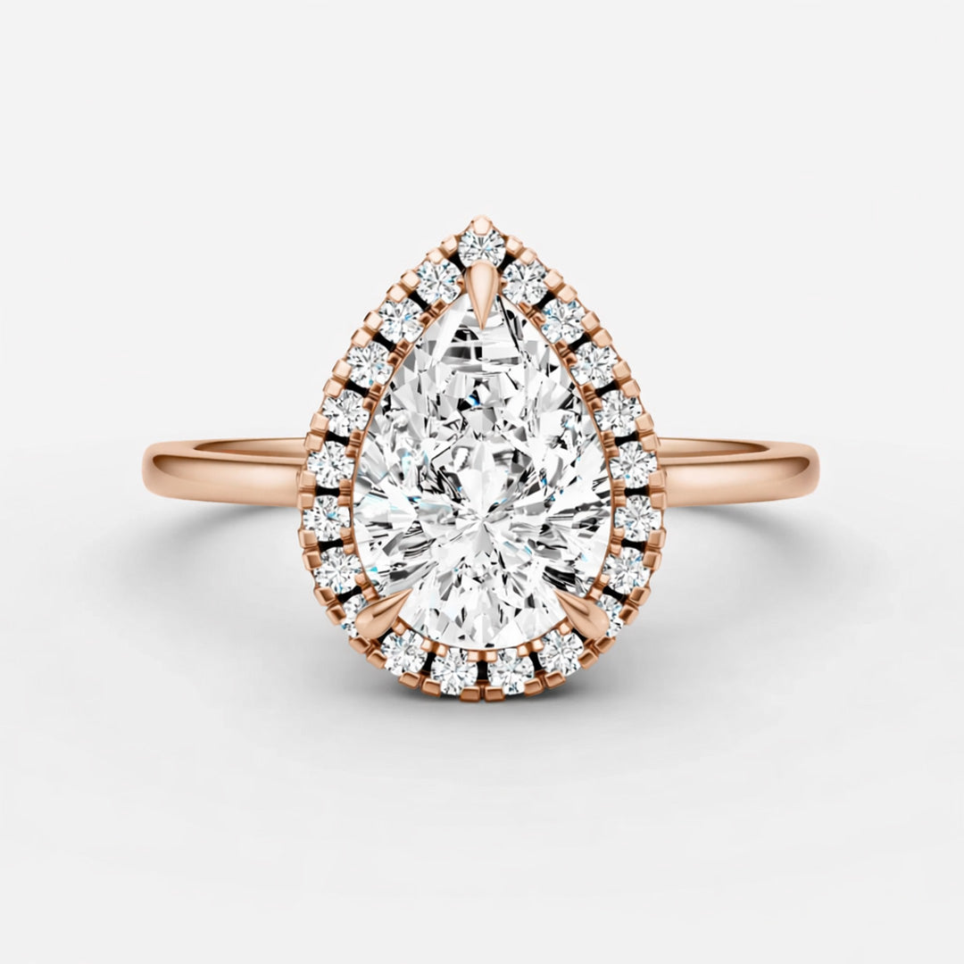 Halo Ring - Pear