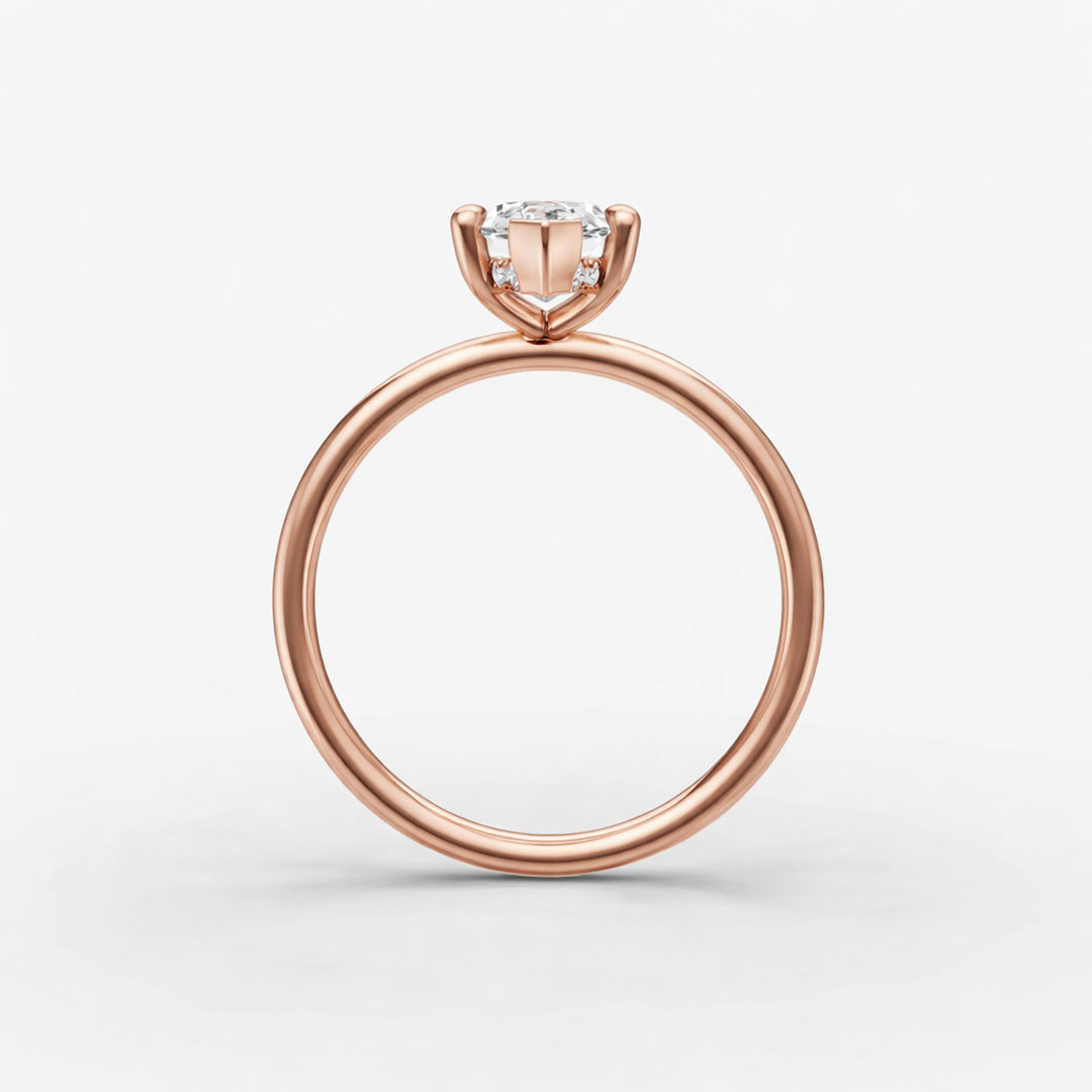 Hidden Halo Ring - Marquise