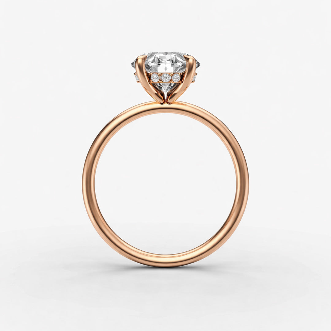 Hidden Halo Ring - Oval