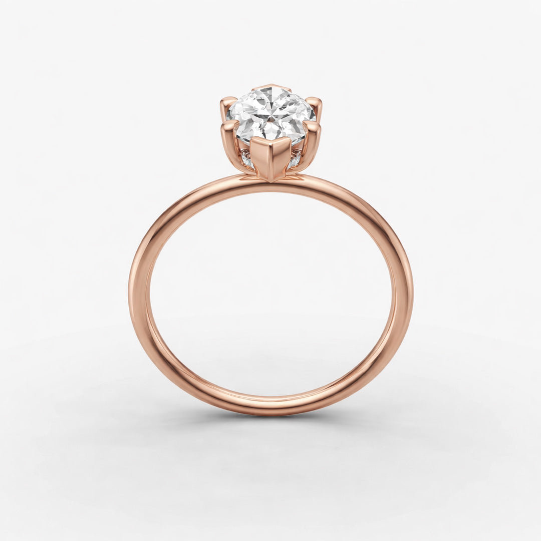 Hidden Halo Ring - Marquise
