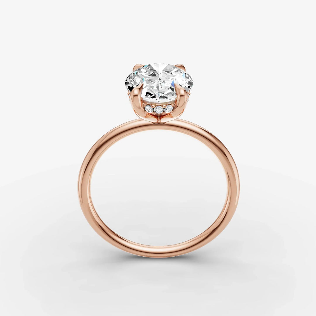 Hidden Halo Ring - Oval