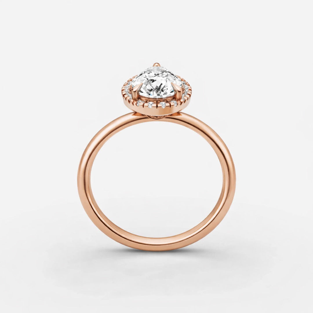 Halo Ring - Pear