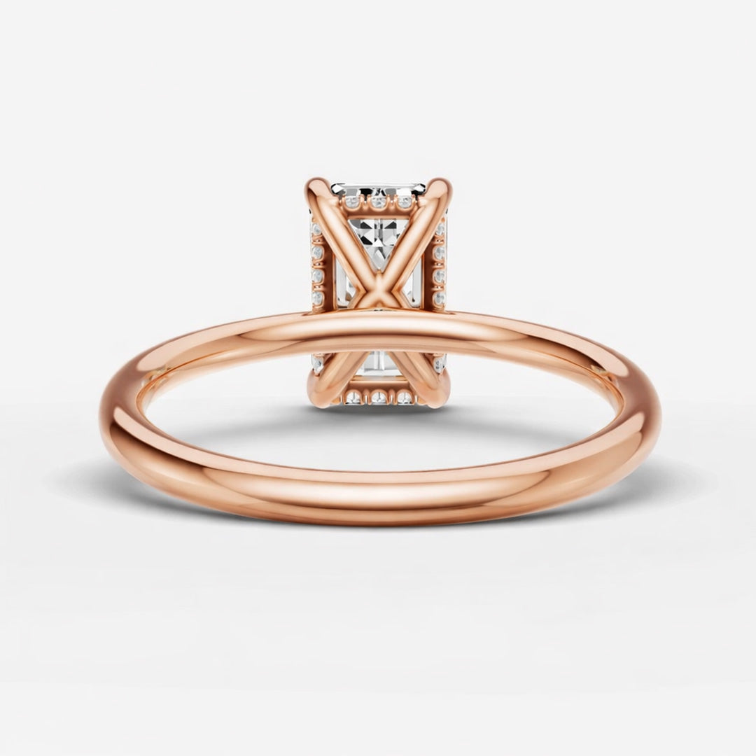 Hidden Halo Ring - Emerald