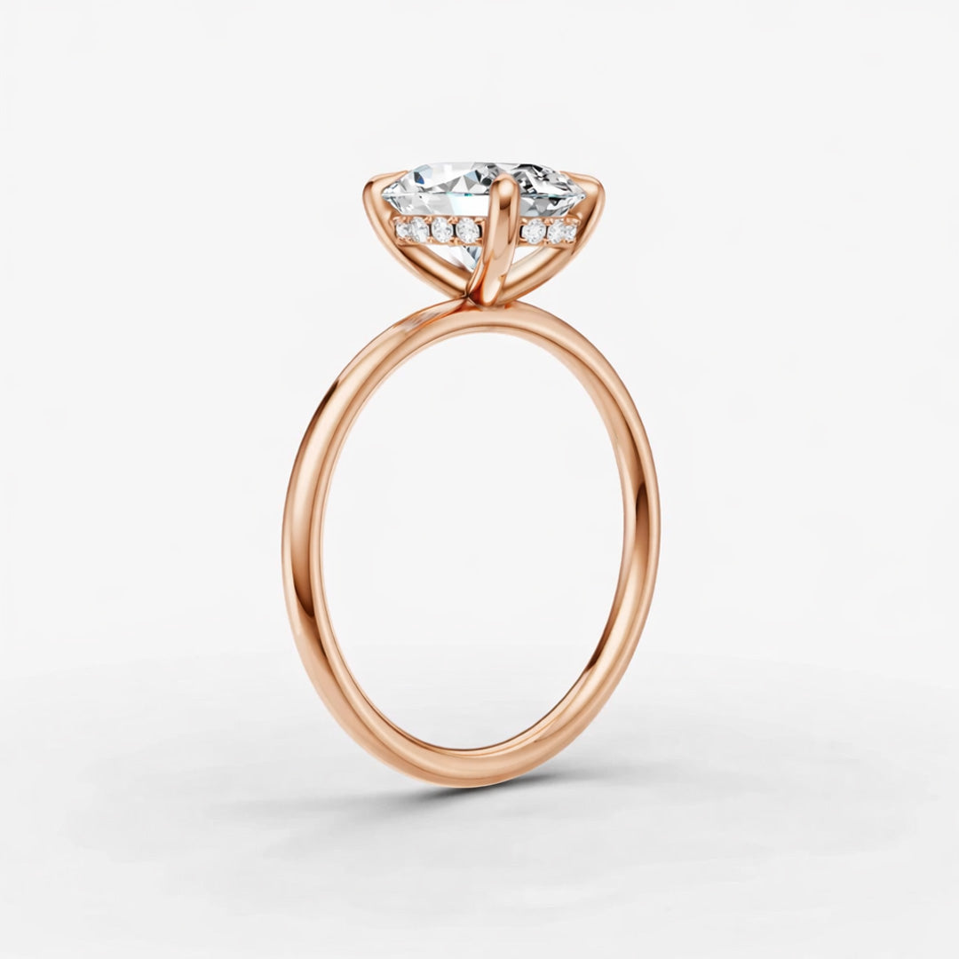 Hidden Halo Ring - Oval