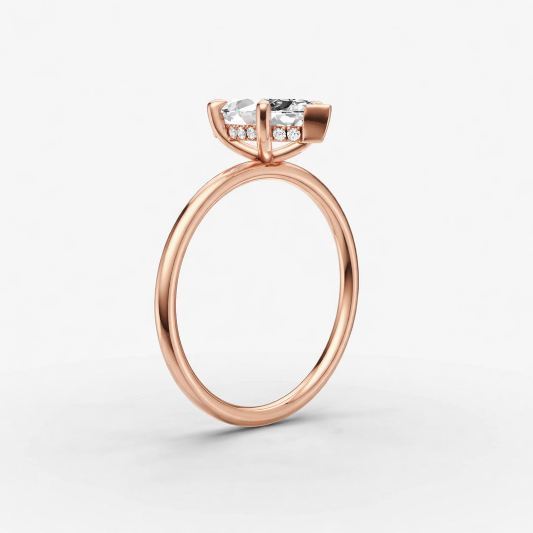 Hidden Halo Ring - Marquise