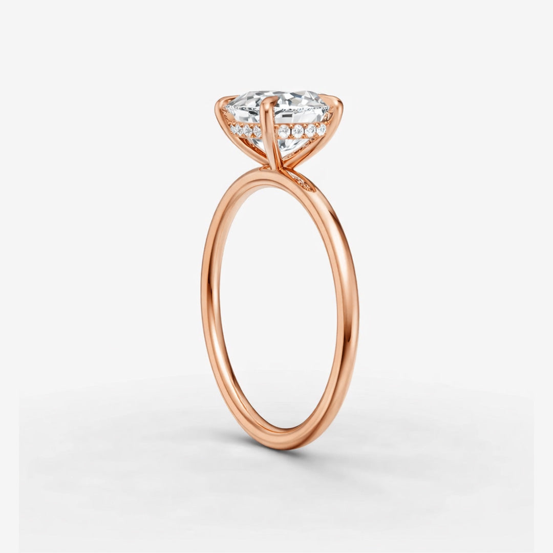 Hidden Halo Ring - Oval