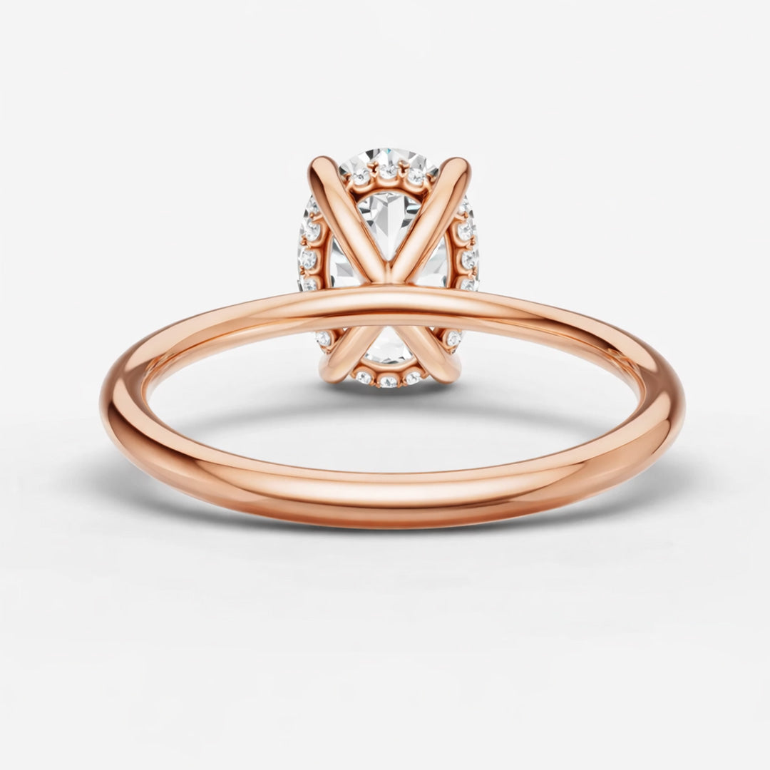 Hidden Halo Ring - Oval